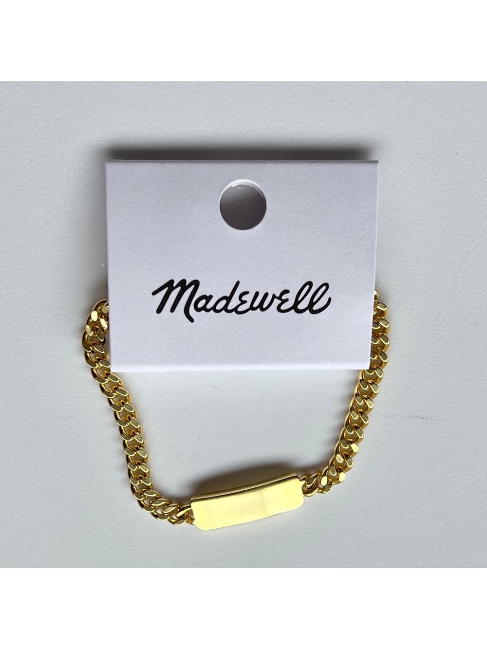 NWT Madewell Gold Chunky Bar Chain Bracelet